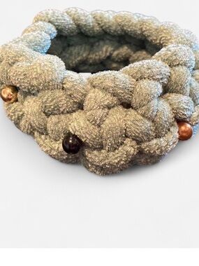 Green plush handmade crochet bracelet 💚
